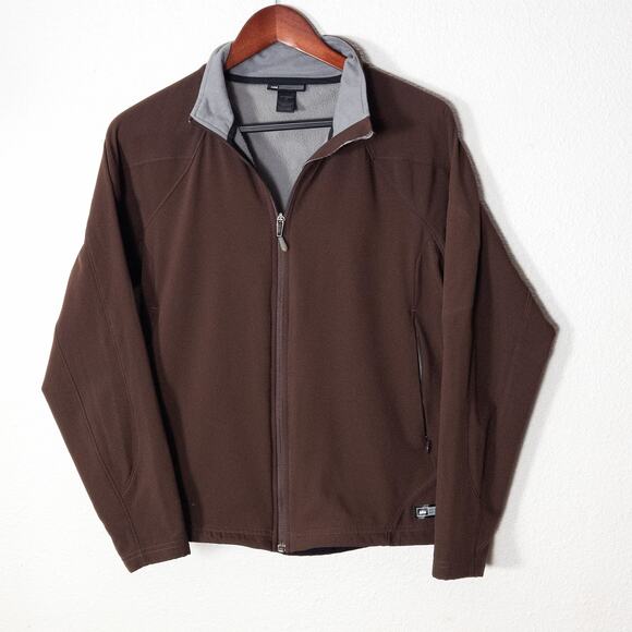 REI Women’s Jacket Brown Softshell Fleece Lined Zip Front Pockets Size Medium - Picture 2 of 12
